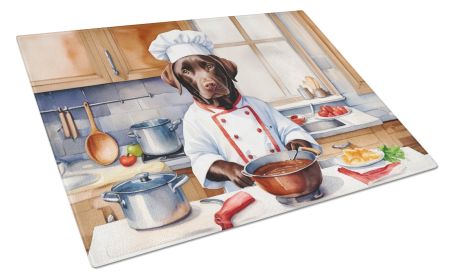 NEW Chocolate Labrador Retriever The Chef Glass Cutting Board Decorative Tempered Glass Kitchen Cutting and Serving Board Large Size Chopping Boa