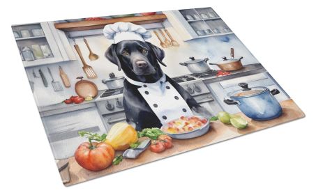 NEW Black Labrador Retriever The Chef Glass Cutting Board Decorative Tempered Glass Kitchen Cutting and Serving Board Large Size Chopping Board