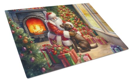 NEW Labrador Retriever and Santa Claus Glass Cutting Board Decorative Tempered Glass Kitchen Cutting and Serving Board Large Size Chopping Board