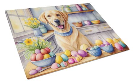 NEW Decorating Easter Yellow Labrador Retriever Glass Cutting Board Decorative Tempered Glass Kitchen Cutting and Serving Board Large Size Choppi
