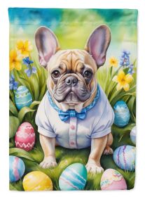 French Bulldog Easter Egg Hunt House Flag Large Porch Sleeve Pole Decorative Outside Yard Banner Artwork Wall Hanging, Polyester, House Size