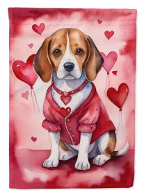 Beagle My Valentine Garden Flag Mailbox Flag Decorative Yard Flag Banner Outside Patio Artwork Yard Flower Beds, Garden Size, Multicolor