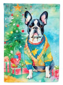 French Bulldog Christmas Garden Flag Mailbox Flag Decorative Yard Flag Banner Outside Patio Artwork Yard Flower Beds, Garden Size, Multicolor