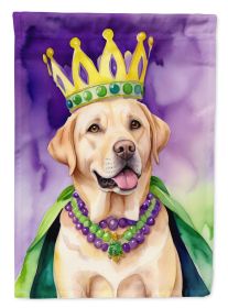Labrador Retriever King of Mardi Gras Garden Flag Mailbox Flag Decorative Yard Flag Banner Outside Patio Artwork Yard Flower Beds, Garden Size