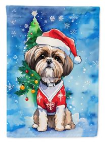Shih Tzu Christmas Garden Flag Mailbox Flag Decorative Yard Flag Banner Outside Patio Artwork Yard Flower Beds, Garden Size, Multicolor