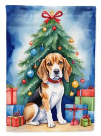 Beagle Christmas Reindeer House Flag Large Porch Sleeve Pole Decorative Outside Yard Banner Artwork Wall Hanging, Polyester, House Size, Multicol