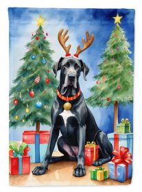 Black Great Dane Christmas Reindeer Garden Flag Mailbox Flag Decorative Yard Flag Banner Outside Patio Artwork Yard Flower Beds, Garden Size