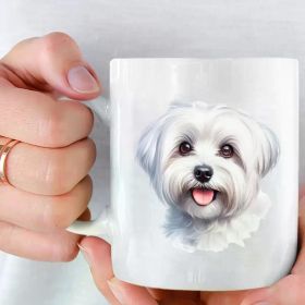 11oz Funny Graphic Ceramics Coffee Mug for Home Office Kitchen Use, Charming Dog Pattern Novelty Cup for Tea Milk