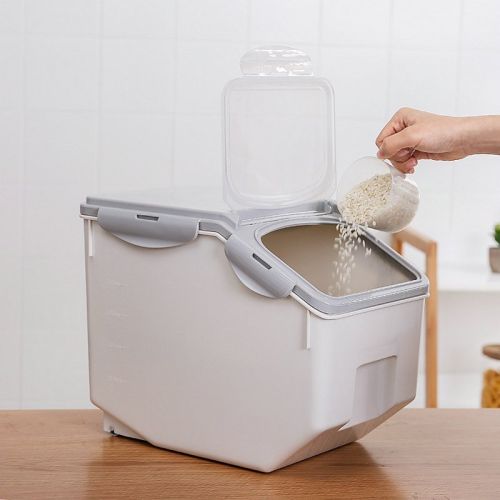 Multifunctional Pet Food Storage Box, Snack Container Box, Dog and Cat Food Barrel, Sealed and Moisture-Proof with Measuring Cup, Food Grade Disp
