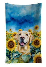 Labrador Retriever in Sunflowers Kitchen Towel Dish Cloths Guest Hand Towel Decorative Bathroom Towel for Face,Tea, Dishcloth, Kitchen and Bath (Default: Default)
