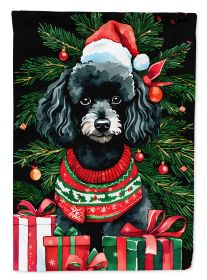 Poodle Christmas House Flag Large Porch Sleeve Pole Decorative Outside Yard Banner Artwork Wall Hanging, Polyester, House Size, Multicolor (Default: Default)