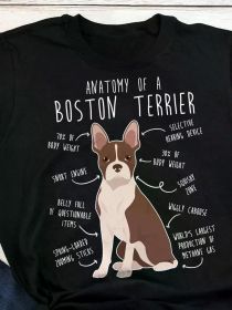 Seal Boston Terrier Shirt, Women, Men, Funny Dog Lover Gift, Cute Brown Boston Terrier T-shirt, Pet Tee, Boston Mom, Dog Dad, Top (Color: Black, size: XXXL)